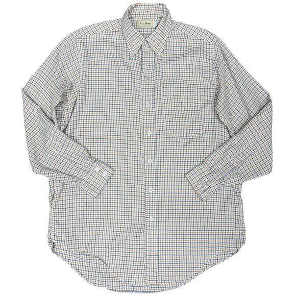 VINTAGE Men's L.L. BEAN Soft Plaid Button Down Shirt | Size M 15-15.5 - Picture 2 of 7
